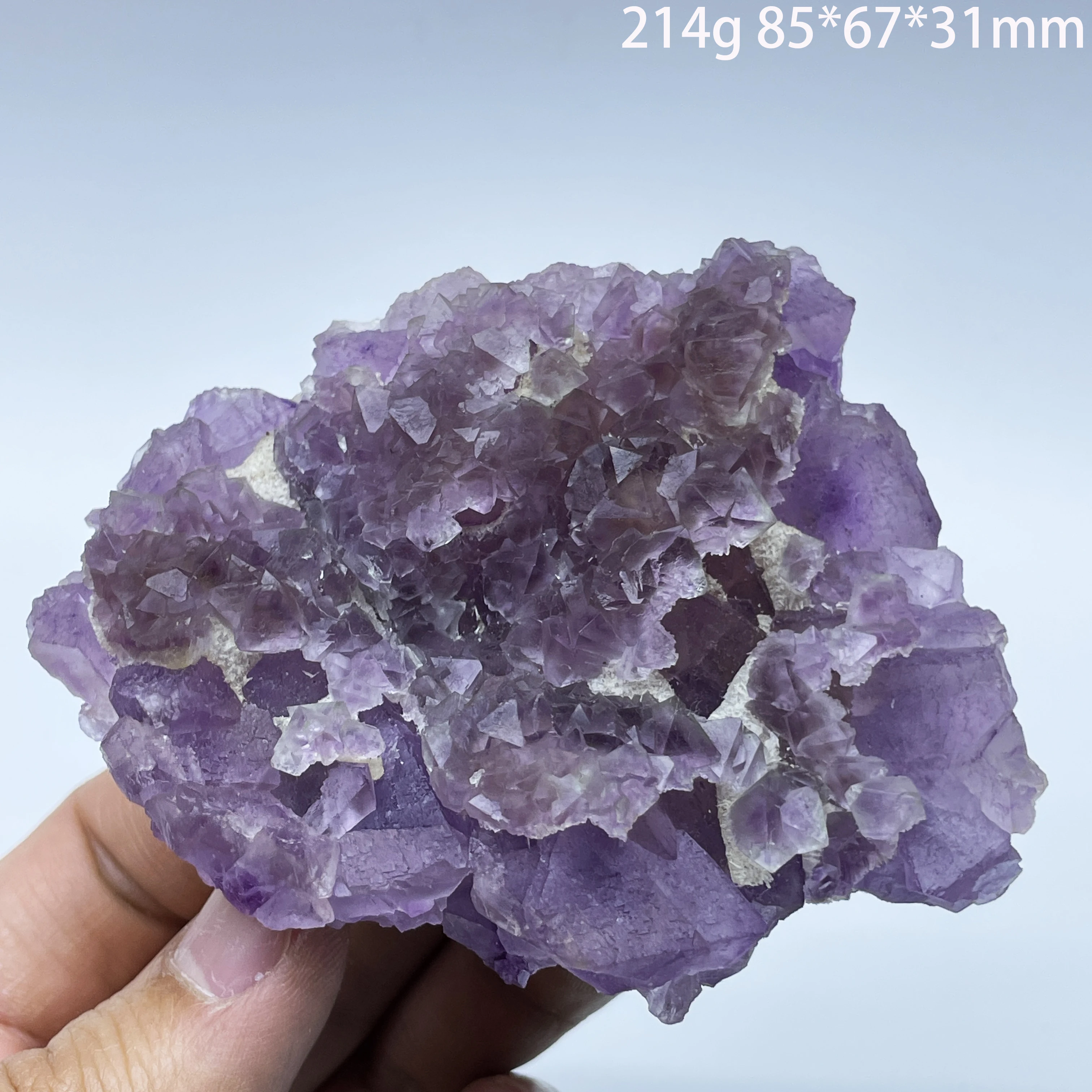 Natural Purple Double-Deck Fluorite Quartz Crystal Ore Mineral Specimen Healing Stone for Home Decoration and Teaching