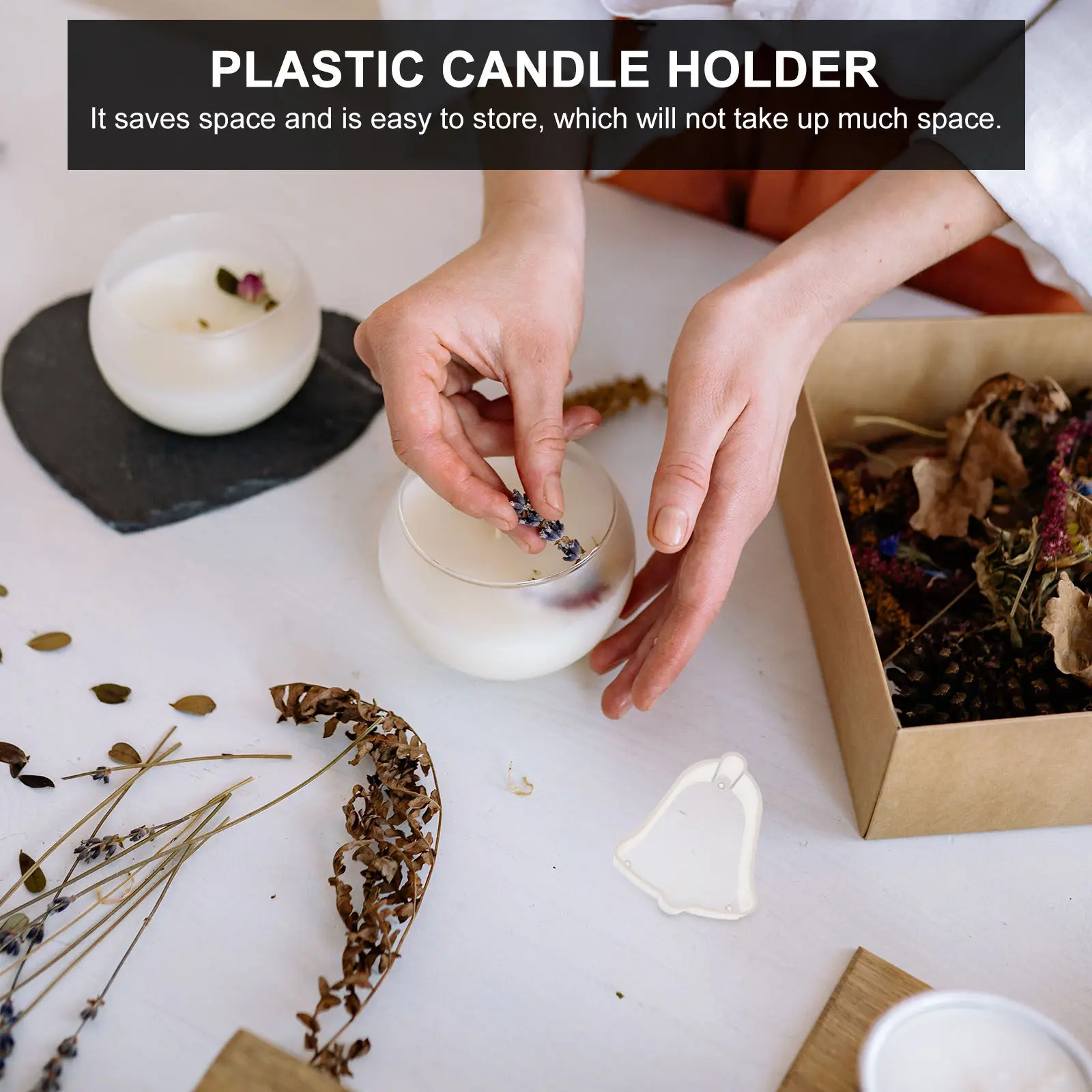 20Pcs Christmas Container DIY Making Box Flame-Retardant Plastic Shell for Home Bedroom Living Room Party