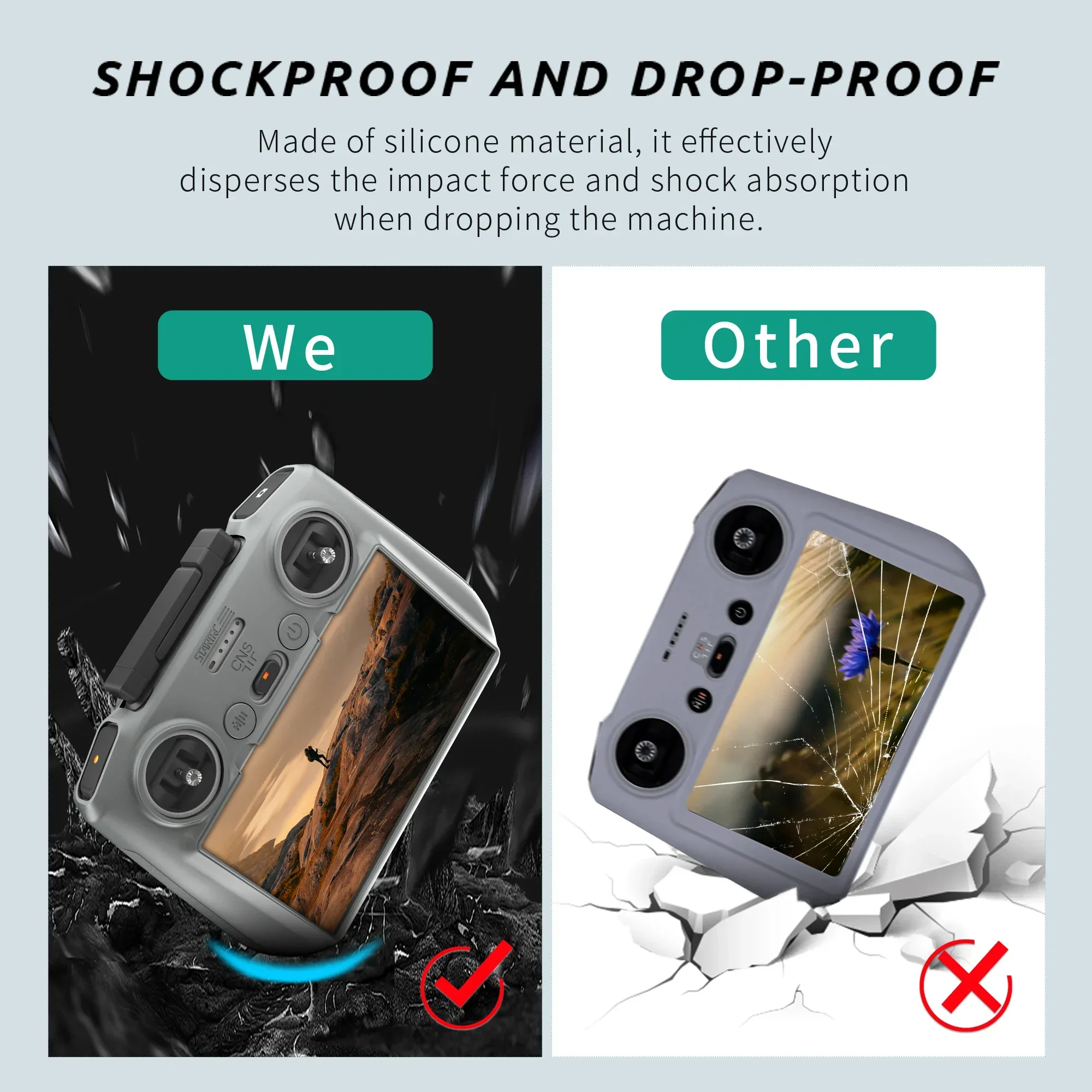 Powerwin-dji rc 2およびrcリモコン用の防塵シリコンカバー,dji air 3,mini 4 pro用の保護ケース,ドローンアクセサリー