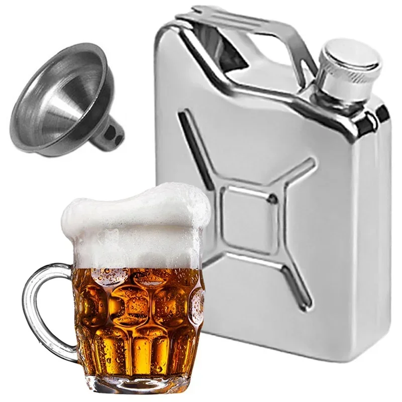 5 Oz Hip Flask with Funnel Portable Whisky Wine Pot Creative Stainless Steel Flagon for Whiskey Liquor Personalized Men Gift