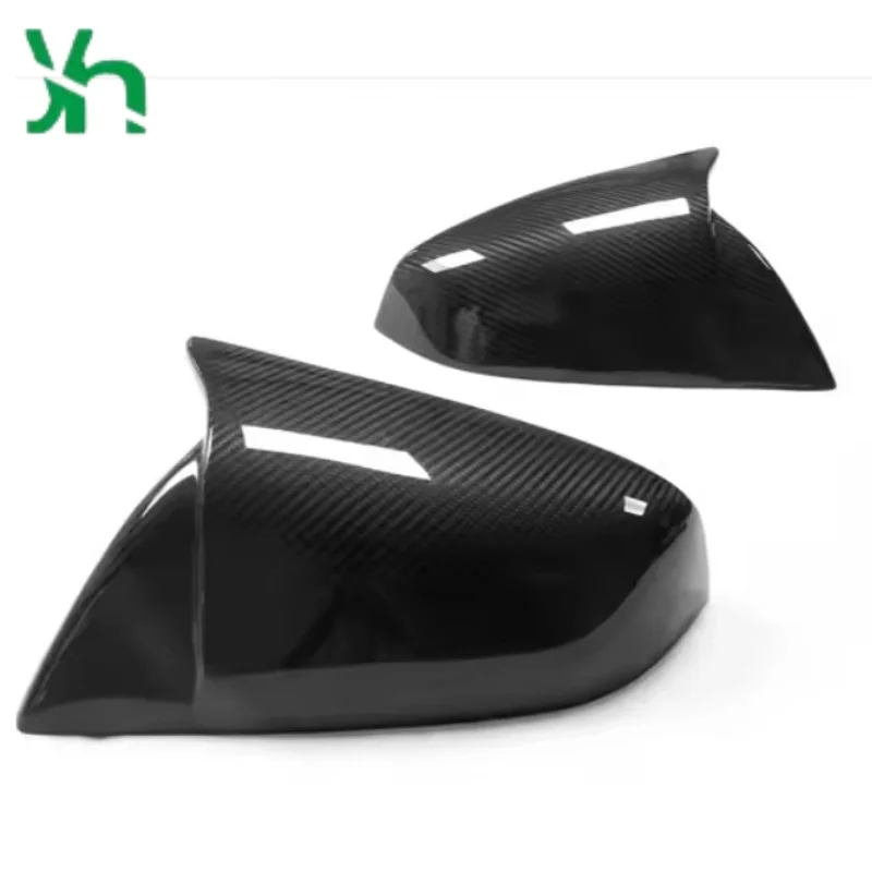 مناسبة لـ Tesla Model S Deluxe غطاء مرآة من ألياف الكربون الجافة الخارجية مكون من قطعتين