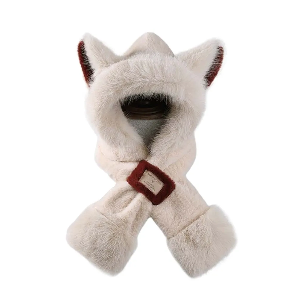 

Кепка Lei Feng, зимняя плюшевая шапка с героями мультфильмов, защита от холода, 2 в 1, шарф с ушками животных, мягкая ветрозащитная защитная шапка для ушей, велосипедная кепка