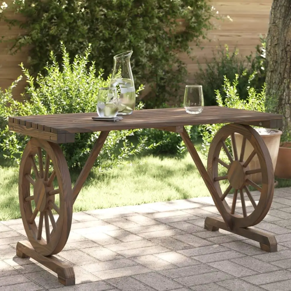 

Burnt Wood Garden Table Solid Fir Medium Durable