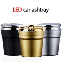 Car Ashtray Car Garbag Can With Led Light With Cover Creative for Audi C6 R8 A1 A3 Q3 A4 A5 Q5 A6 S6 A7 B6 B7 B8 8P 8V 8L TT RS