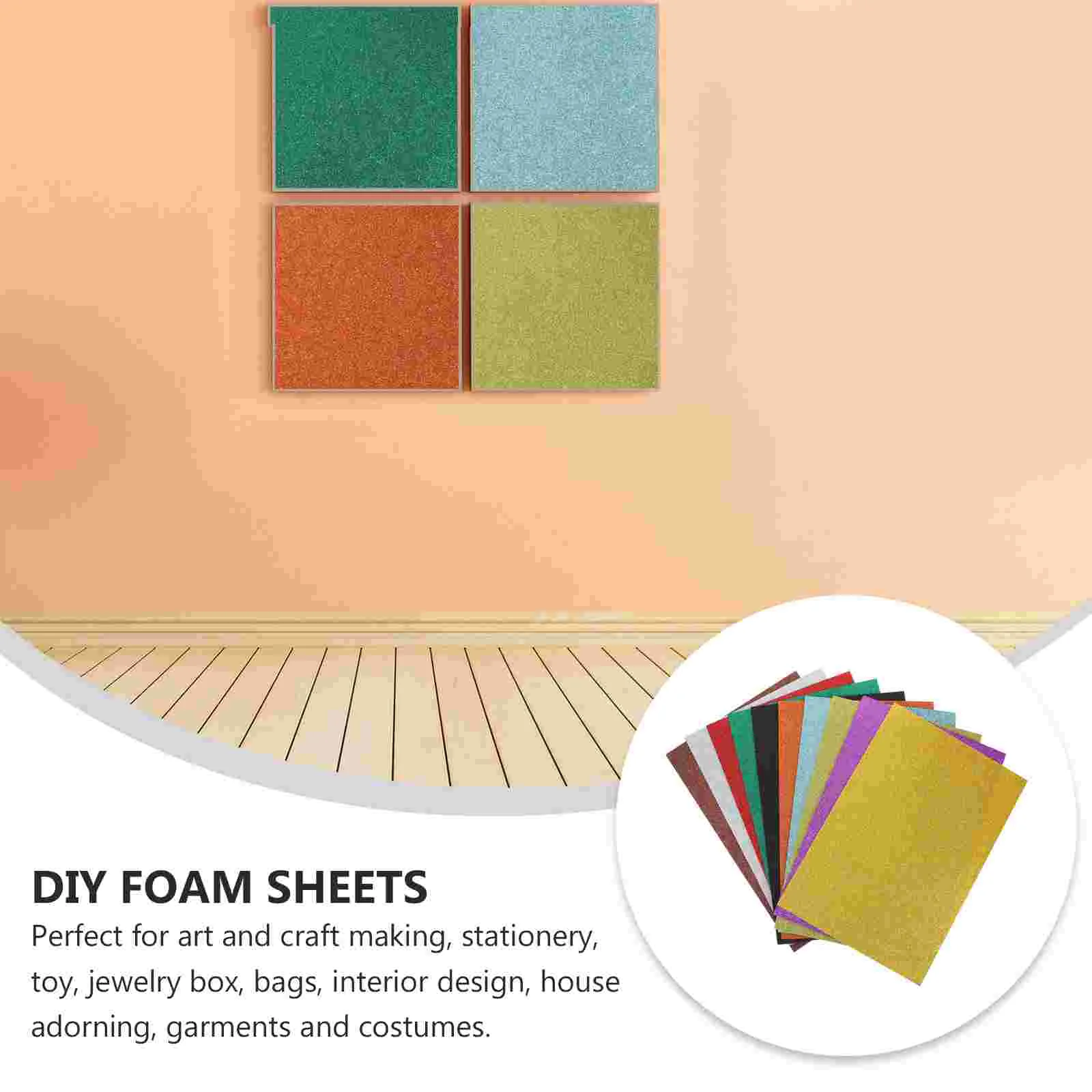 Foam Paper Sheets Craft Sponge Sheet Glitter Eva Crafts Diy Thin Assortment Colored Bulk Color Thick Handicraft Form Felt Gold