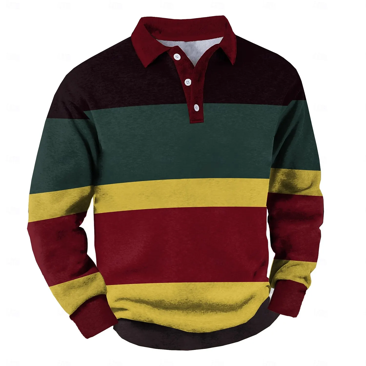 

Men's Autumn Winter Stripe Long Sleeve Polo Shirt Simple Design Casual Comfortable Button Lapel Top Fashion Business Man Clothes