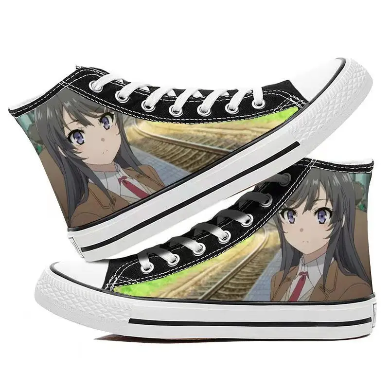 Azusagawa Sakuta Sakurajima Mai Canvas Fashion Shoes Casual Men Women Teengers Student Anime Plus Size 35-44