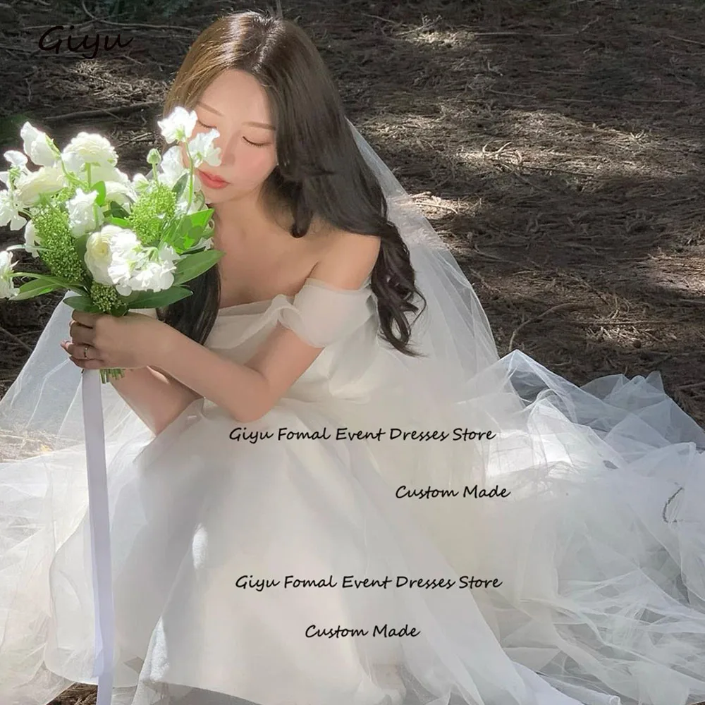 Giyu Eenvoudige A-Lijn Korea Trouwjurk Fotoshoot Strapless Vloer-Length, In De Parcoursoren, Vestidos Novias Boda Avondjurk