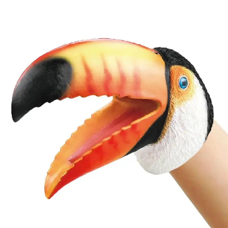 Hand Puppets | Funny Toucan Head Puppets Toy | Hand Puppet Kids Bathing Toys Soft Rubber Animal Role Play Figure for Kids