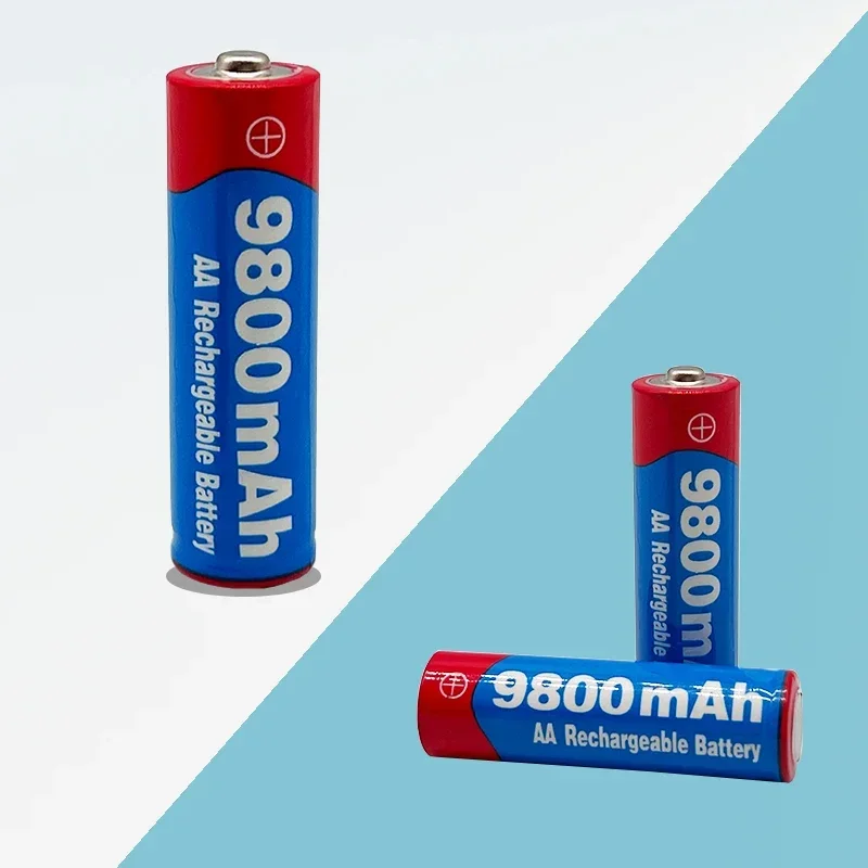 2024 New AA Rechargeable Batteries 9800Mah 1.5V New LED Lamp Toy Alkaline Rechargeable Battery Mp3