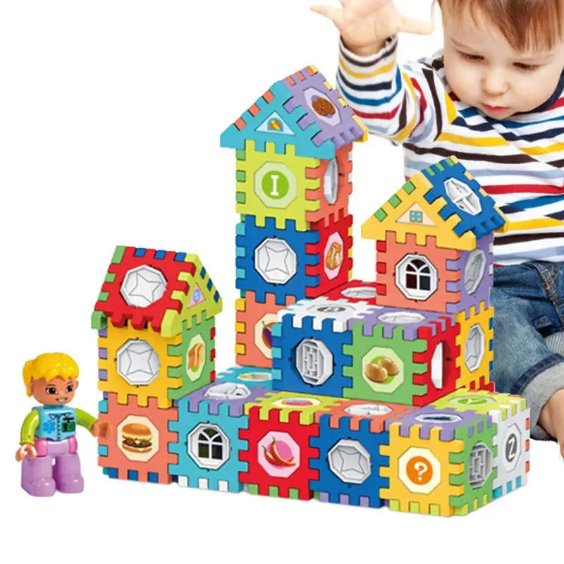 Fai da te assemblato a mano blocchi di casa puzzle giocattoli Mini Building Block Set per 3-6 anni bambini ragazze ragazzi gioco di apprendimento educativo