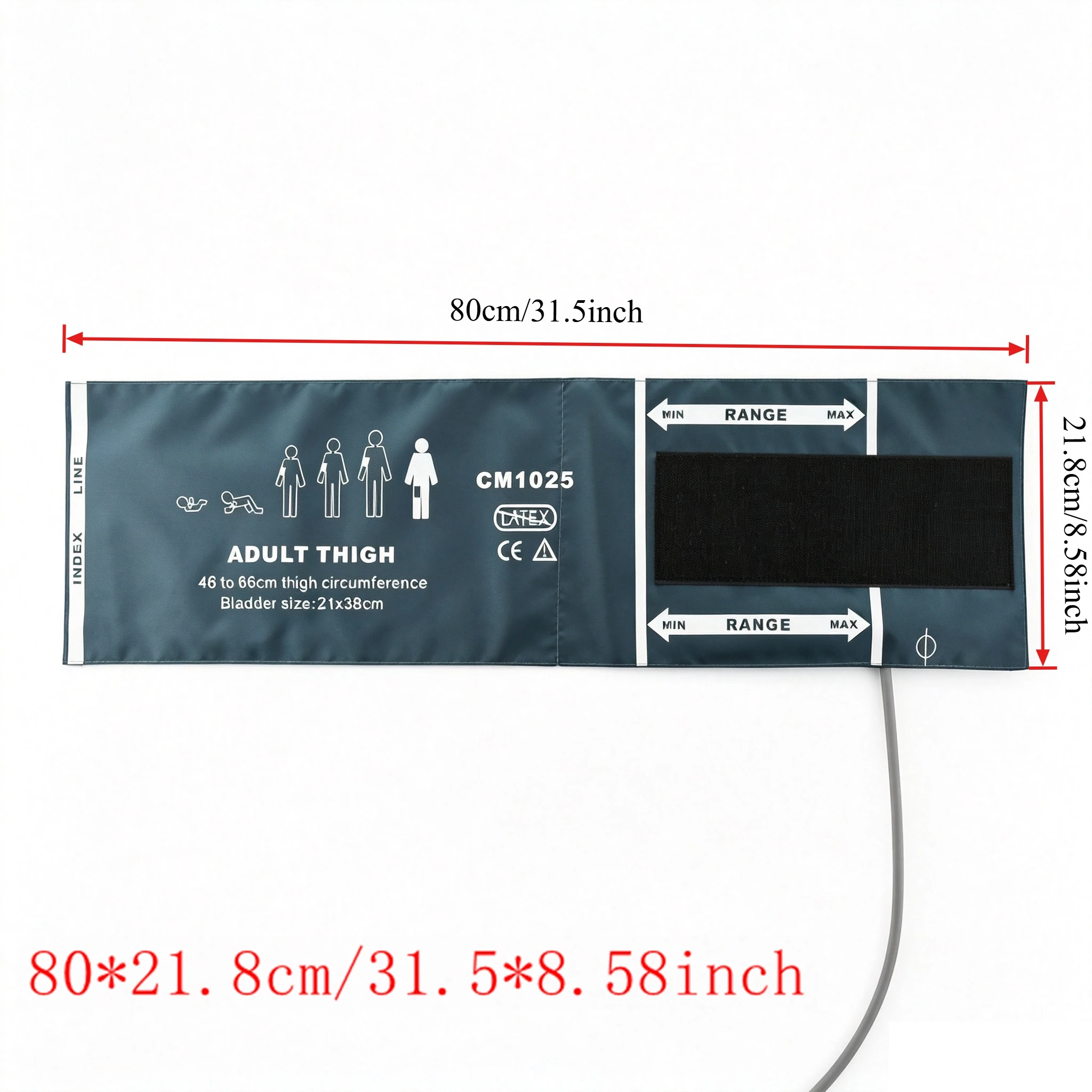 5 pcs Reusable Plus‑Size Obese Adult Large Thigh NIBP Blood Pressure Cuff Nylon Replacement Cuff Compatible for Min-dray Phi-lip