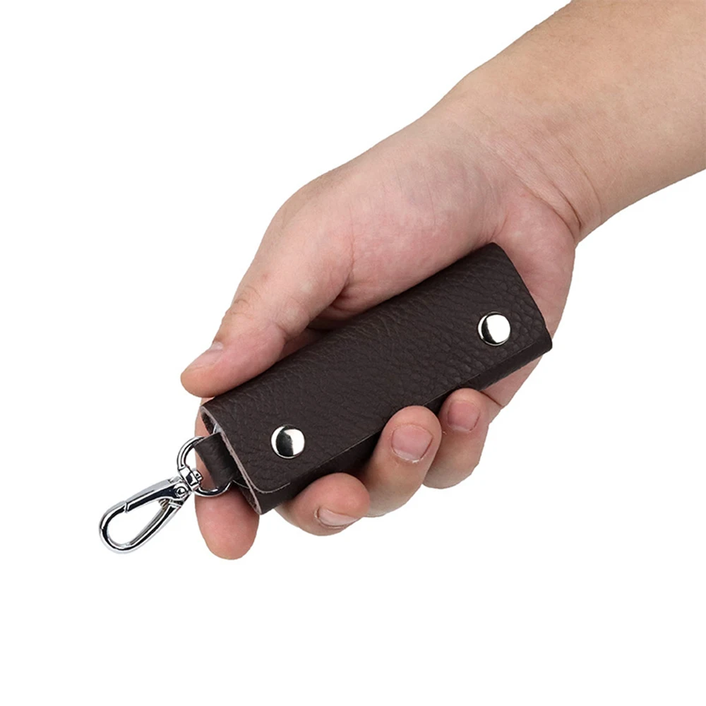 Custom Name Genuine Leather Key Holder Personalize Letters 1-2 PCS Family House Keychain Men Women Cowhide Key Case Organizer
