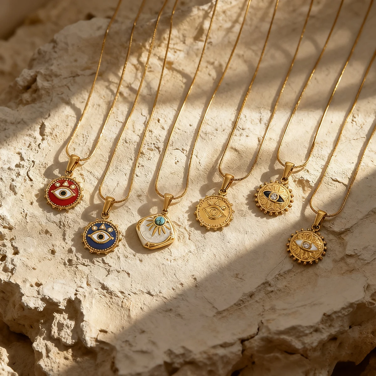 SOVOB العصرية روك الراب نمط عين الشر قلادة قلادة موضة الشارع الهيب هوب للنساء والرجال مطلية بالذهب المختنق اكسسوارات #1