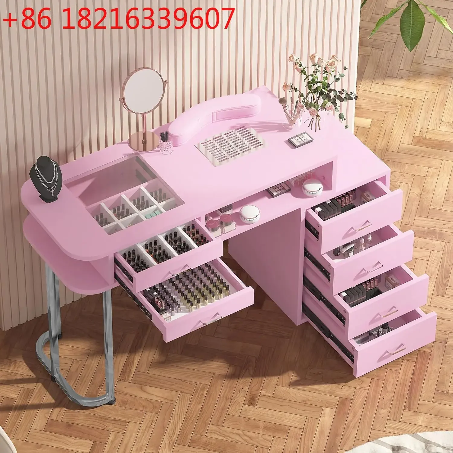 Built-in manicure vacuum cleaner 12 compartments storage with drawers, multi-function
