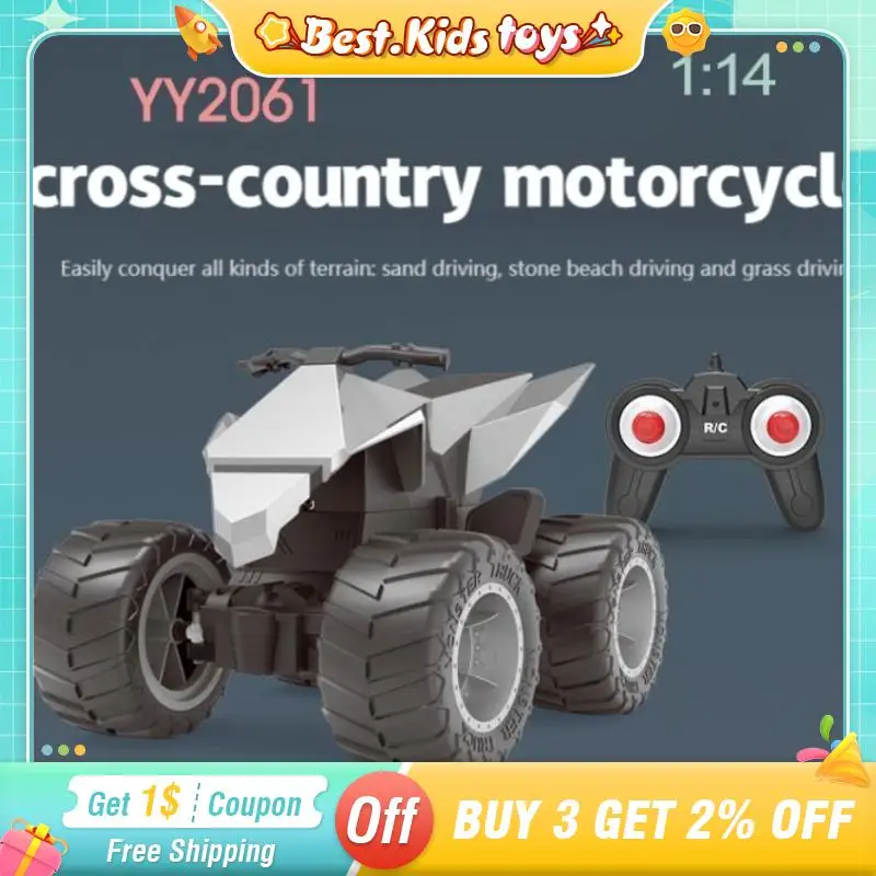 1/14 2.4G RC Motorcycle Off-road Truck High Speed Four-wheel Drive Climbing Vehicle With Lights Sound Kids Toys Boys Game Gift