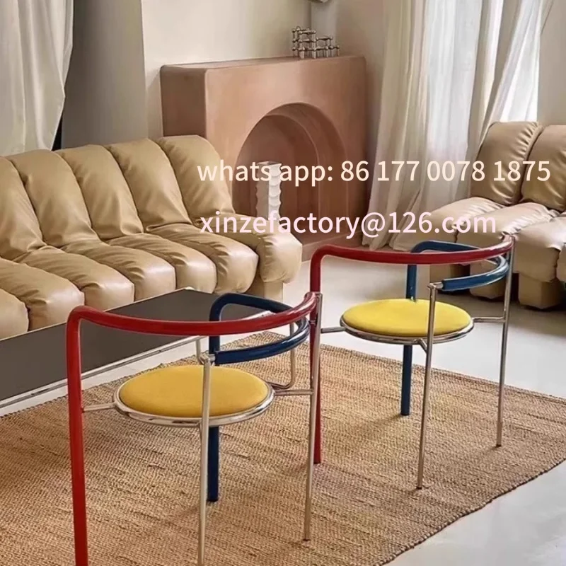 Customizable Single Backrest Creative Light Luxury Dining Chair Medieval Style Living Room Home Chair