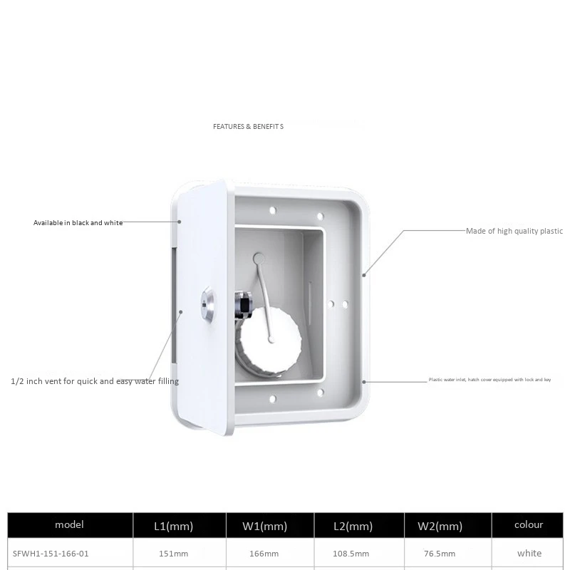 City Water Inlet Integrated Fill Dish Hatch Lock For RV Trailer Camper Car Back Of Tower Connector