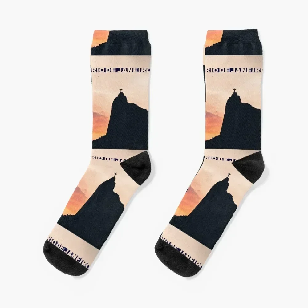 Rio de Janeiro sunset photography Socks hiking FASHION winter thermal funny gift Socks For Men Women's