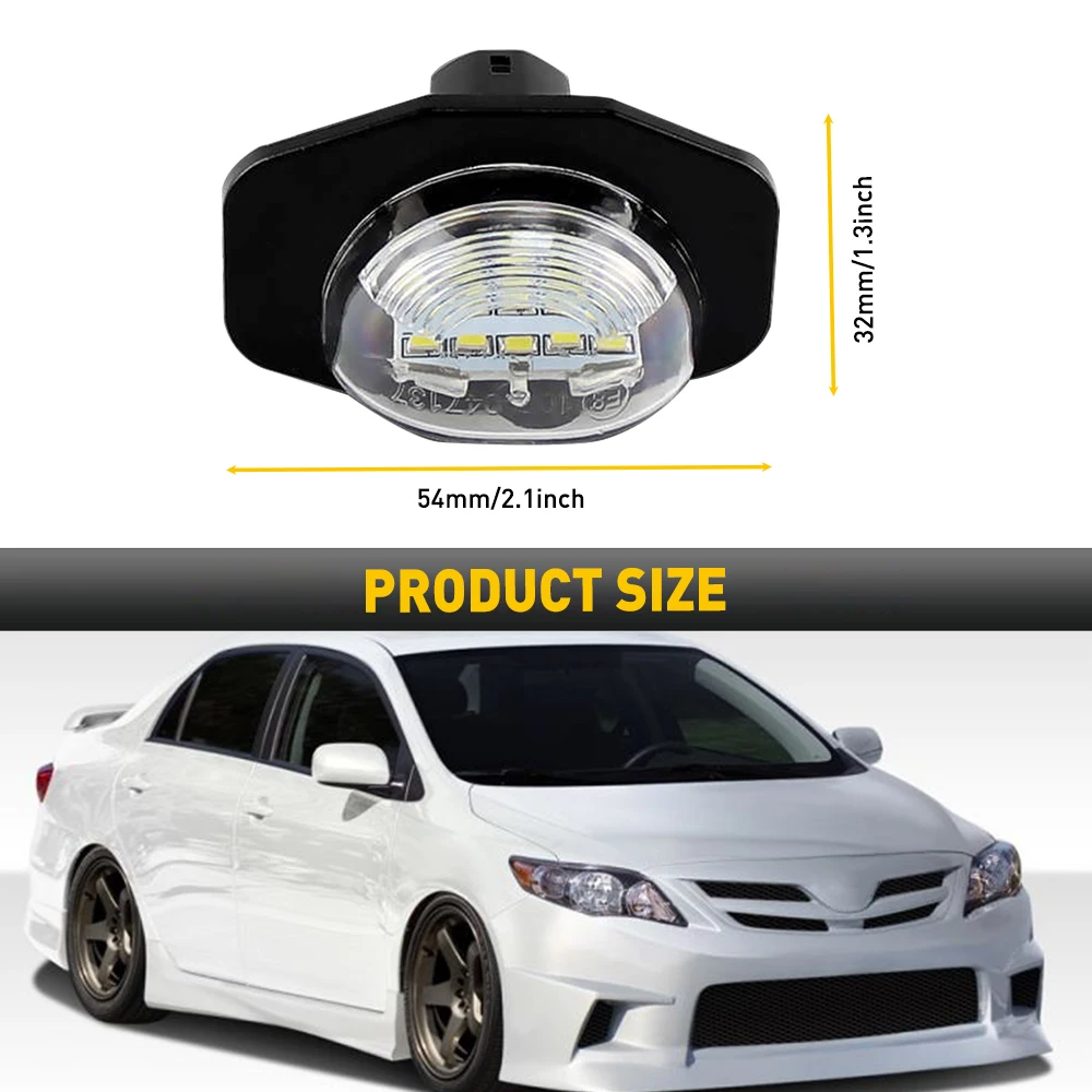 2 قطعة لتويوتا كورولا سيينا سليل xB xD 2009 2010 2011 2012 2013 2014 لوحة ترخيص ضوء LED رقم لوحة إكسسوارات مضيئة