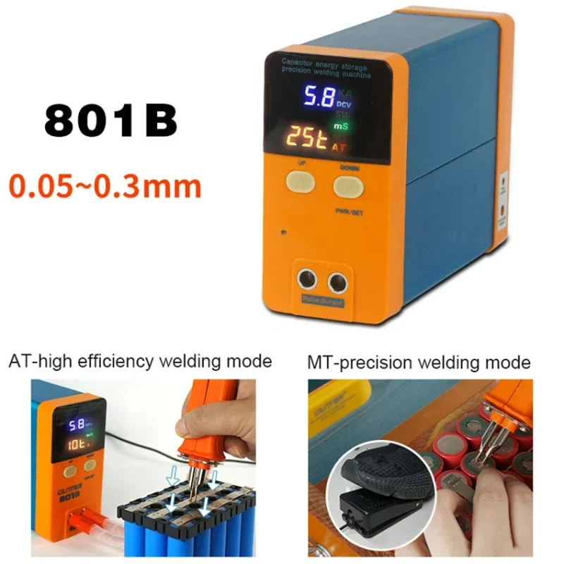 801A 801B 18650 Battery Display Digital Power Accumulation Power Pulse Spot Welding 10.6KW