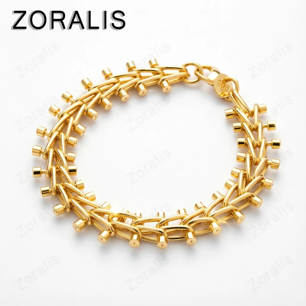 

18K Gold 20cm Fence Chain Bracelets For Woman Fashion Party Engagement Wedding Birthday Pretty Luxury Charm Jewelry