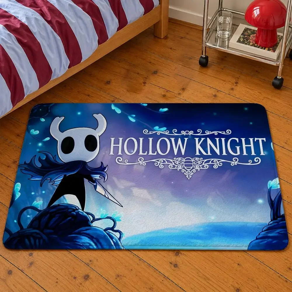 Knight Floor Mat Soft Flannel Entrance Doormat Hornet Non-Slip Washable Rug Game Hallownest Hollow For Bedroom Home Decor