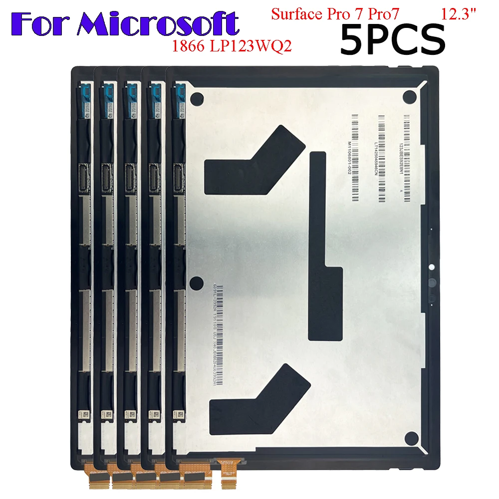 

5PCS AAA+ For Microsoft Surface Pro 7 Pro7 12.3" 1866 LP123WQ2 LCD Display Touch Screen Digitizer Glass Assembly Repair Parts