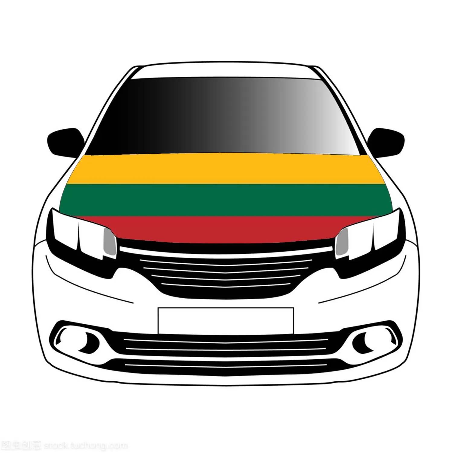 Lithuania flags car Hood cover flags 3.3x5ft/5x7ft 100%polyester,car bonnet banner