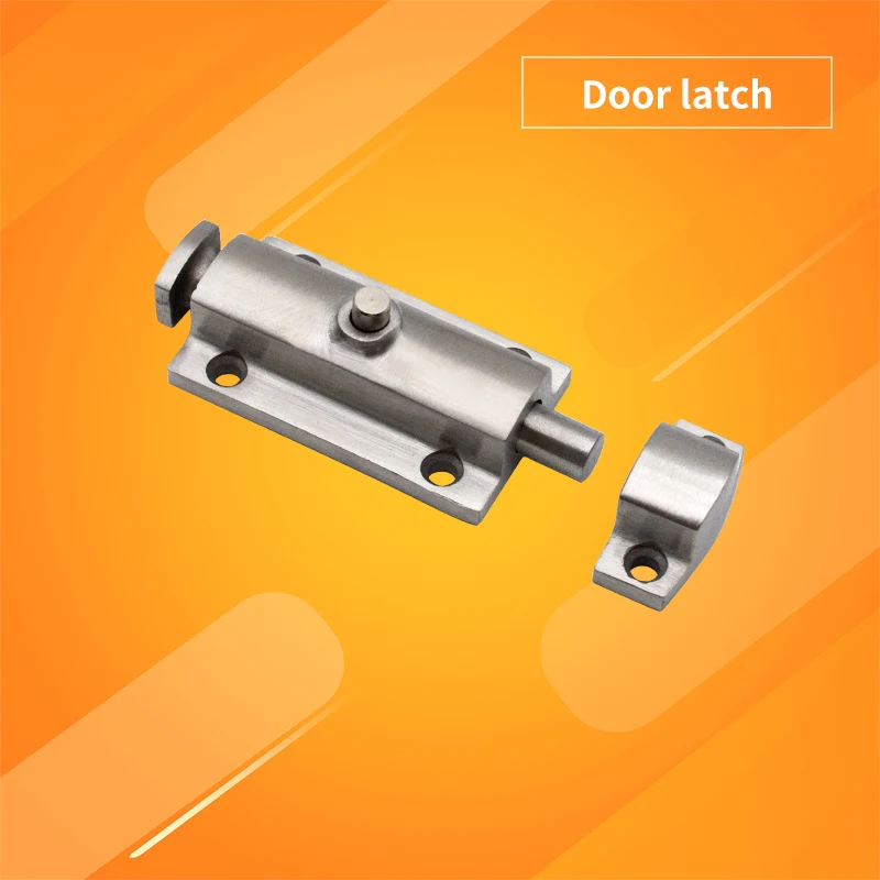 

Button-Type Anti-theft Latch Stainless Steel Door Lock Solid Sliding Bolts Automatic Spring Inner Door Hidden Latch