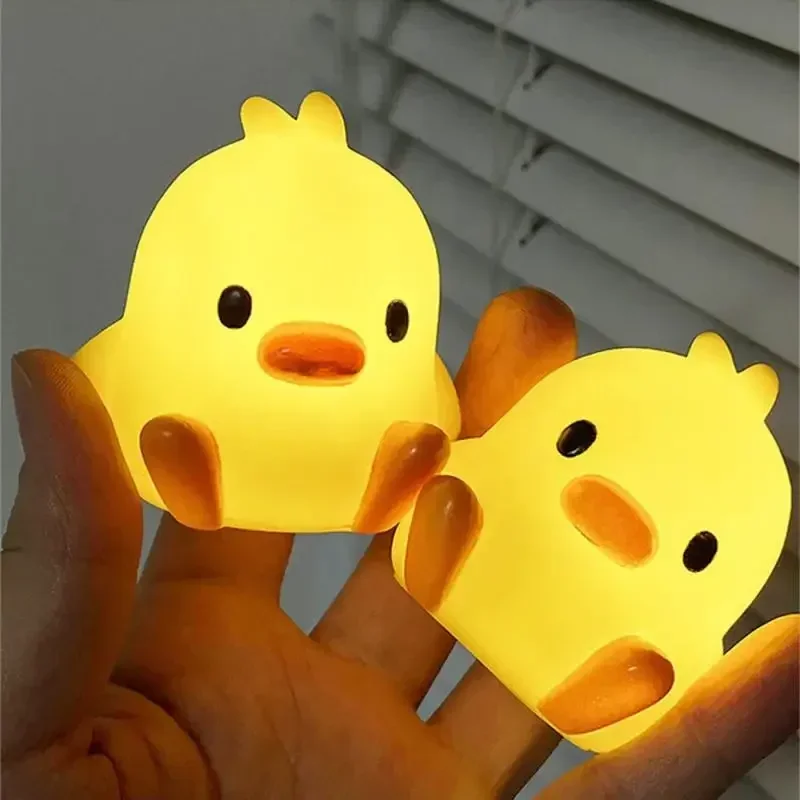 1-3pcs Yellow Duck Night Light Cartoon Creative Children\'s Gift Small Desk Lamp Soft Light Bedroom Atmosphere Bedlight