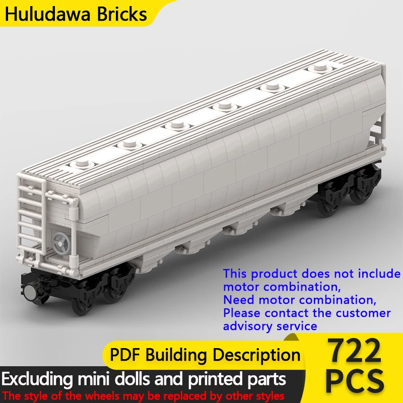 

City Car Model MOC Building Bricks US Railway Covered Hopper Car Modular Technology Gifts Holiday Assemble Children Toys Suit