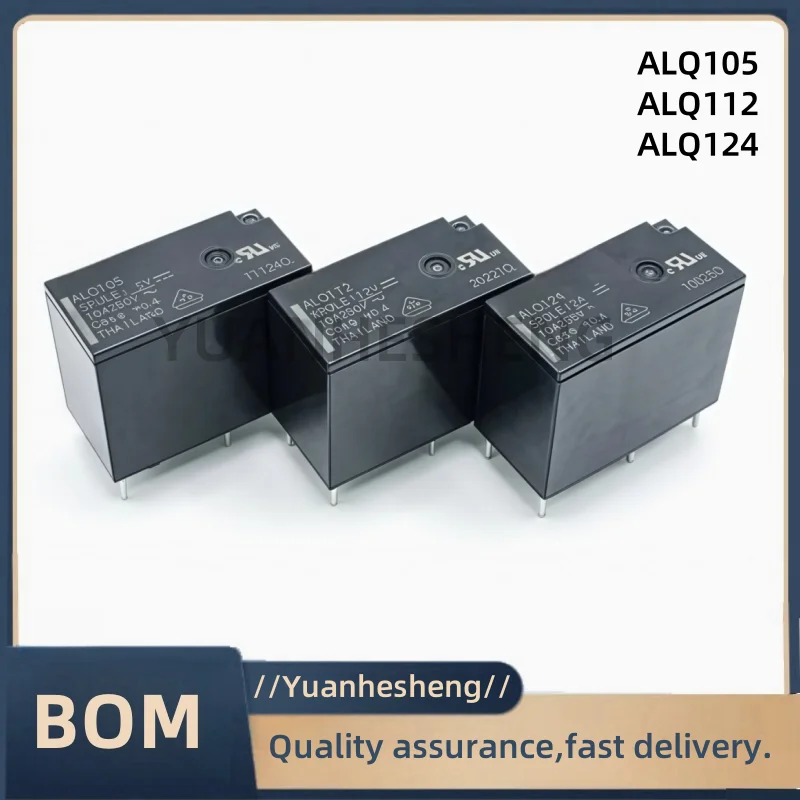 5PCS Relay ALQ105 ALQ112 ALQ124 JQ1P-5V-F JQ1P-12V-F JQ1P-24V-F 10A 5PIN Relay