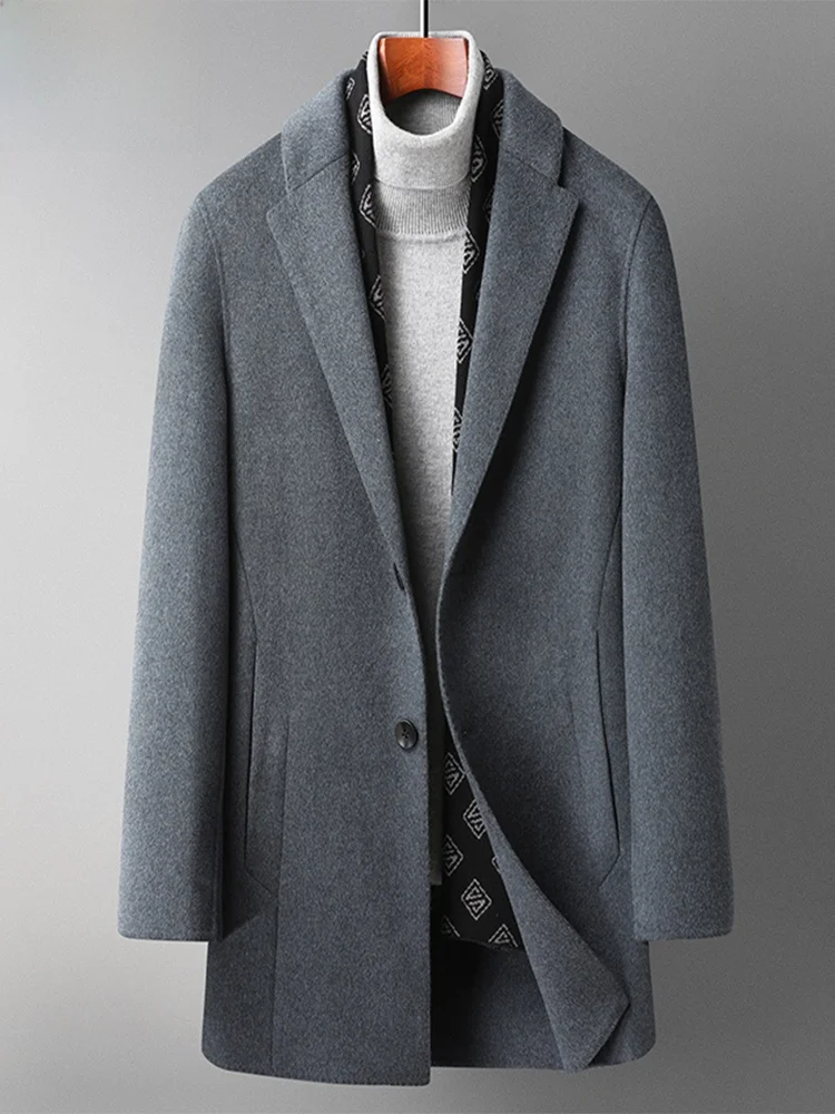 

TUCANO Brand Men's Busin Casual Woolen Coat Detachable down Inner Vest Faionable Urban Sle Stand Fit Winter Coat