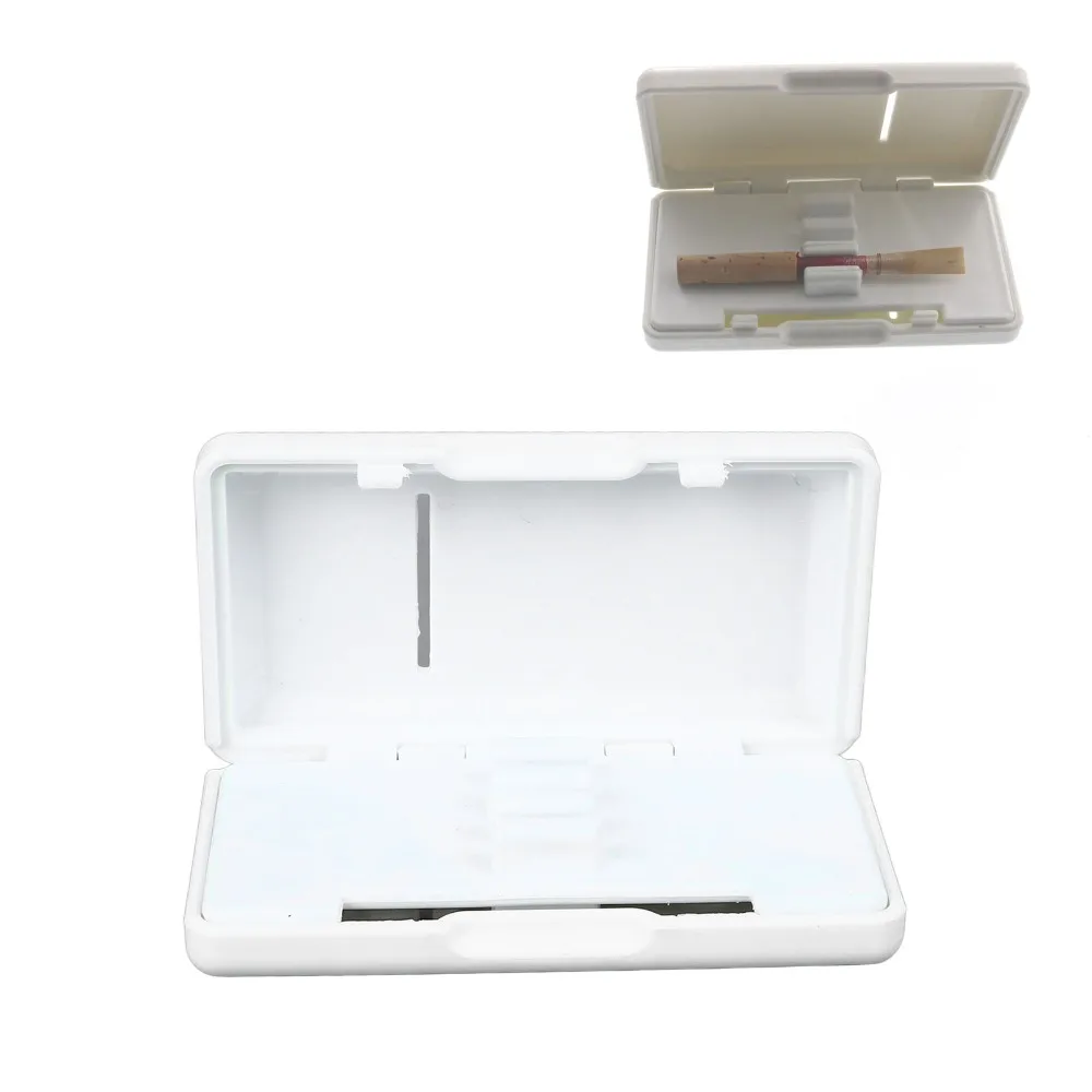 2PCS Convenient 6-Slot Design Oboe Reed Case Plastic Portable Size Reed Holder Case White Reed Storage Box Oboe Reed Storage