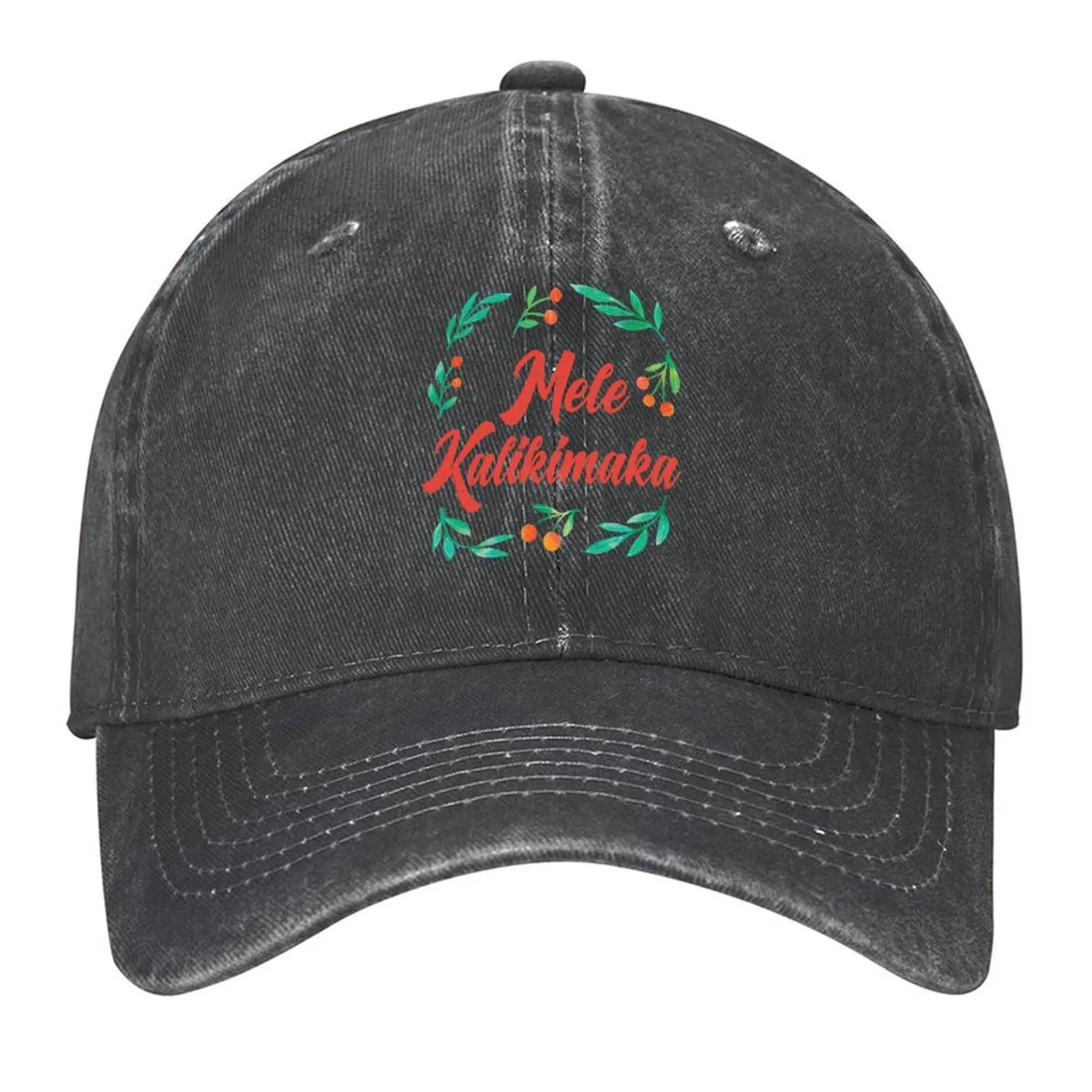 

Mele Kalikimaka Hawaii Holiday Christmas Wreath Baseball Cap Hat men Vintage Golf party Hat Trucker Hats For Men Women's