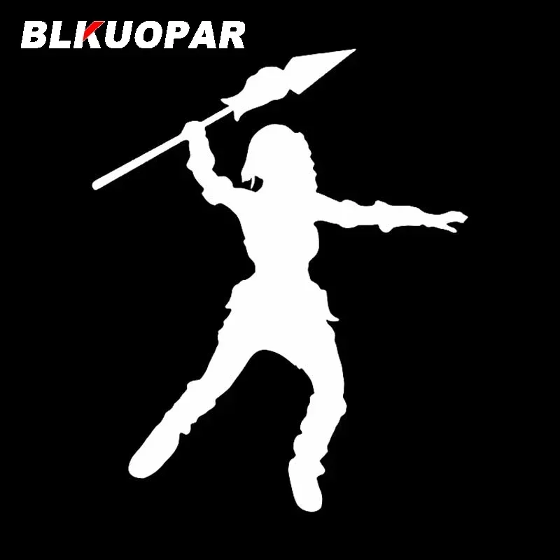 BLKUOPAR Female Throwing Spear Silhouette Car Stickers Simple Vinyl Sunscreen Decals Windshield Laptop Decor Car Label Graphics