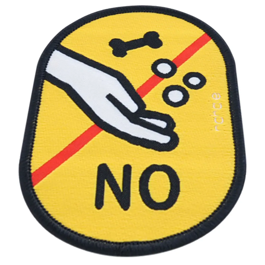 Наклейки для социальной идентификации домашних животных, поводок для собак, тканевая этикетка для щенков, предупреждающий знак, яркие цвета, высокая видимость, нет