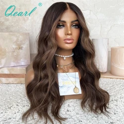 Human Hair Wigs Full Lace Ash Brown Highlights 360 Full Lace Wig Human Hair Pre Plucked Natural Hair Wig Wavy Top Sale Qearl