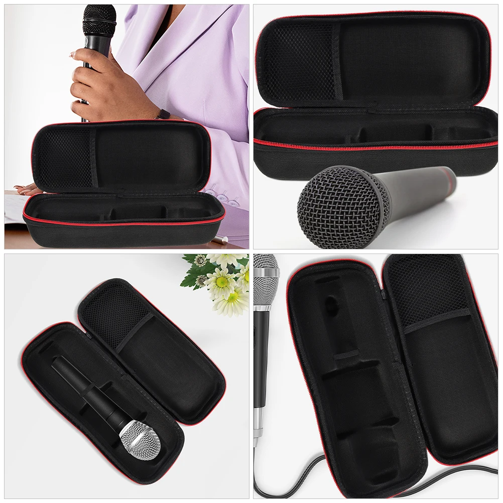 

2 Pcs Microphones Storage Bag Portable Travel Handheld Case Single Zipper Protective Cover Carry Black Carrying for Storing