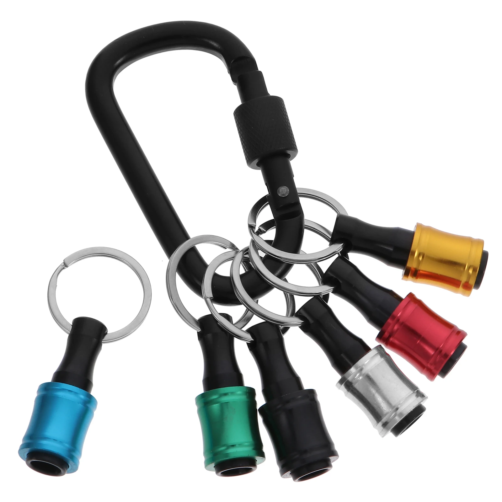 

6 Pcs Stainless Steel Sleeve Post Keychian Holder Socket Carabiner Magnetic Force