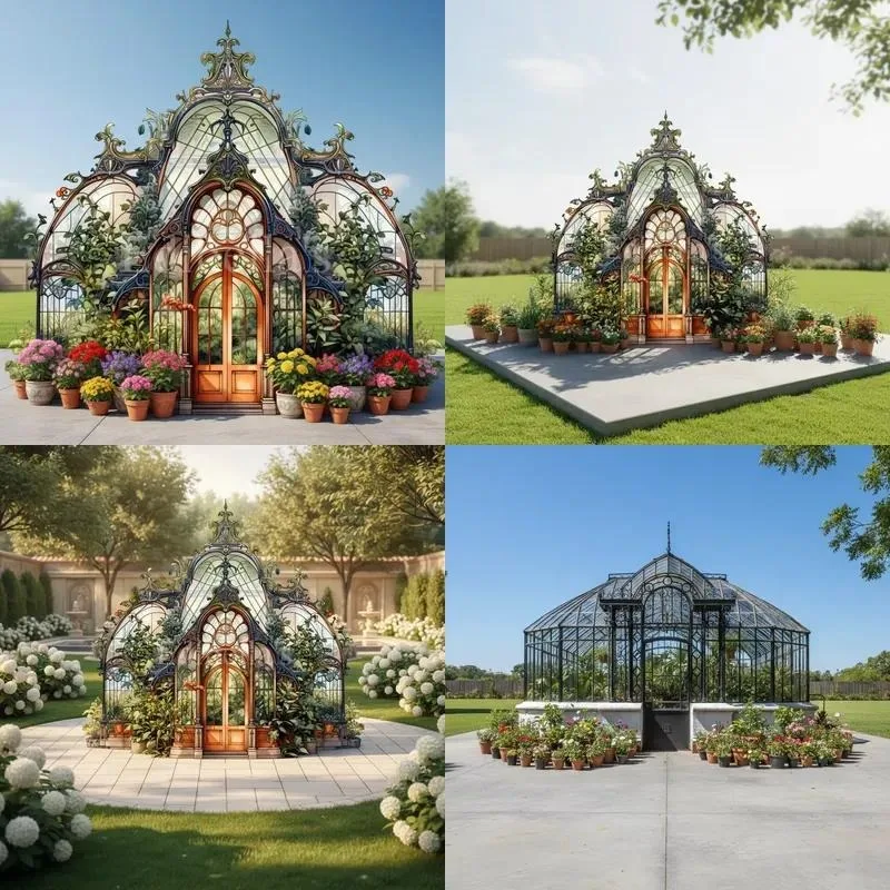 for Modern waterproof handmade iron frame solution with double-layer tempered glass for bright greenhouses and themed