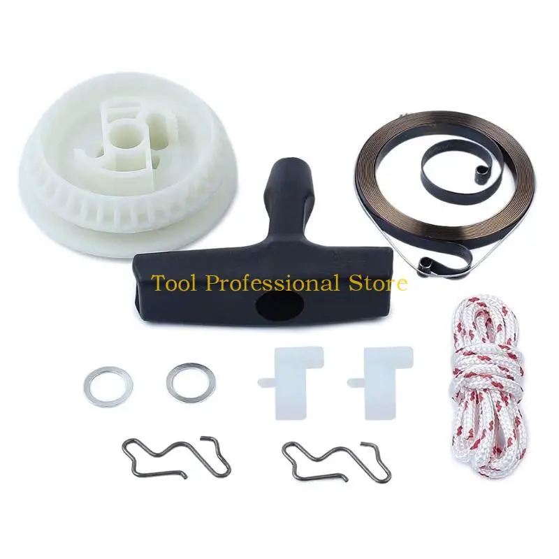 

57QF 1 Set Pull Lawnmower Handle Kit Starter Mower Replacement Pulley Rope Springs Garden Lawnmower Part Kit Quality Material
