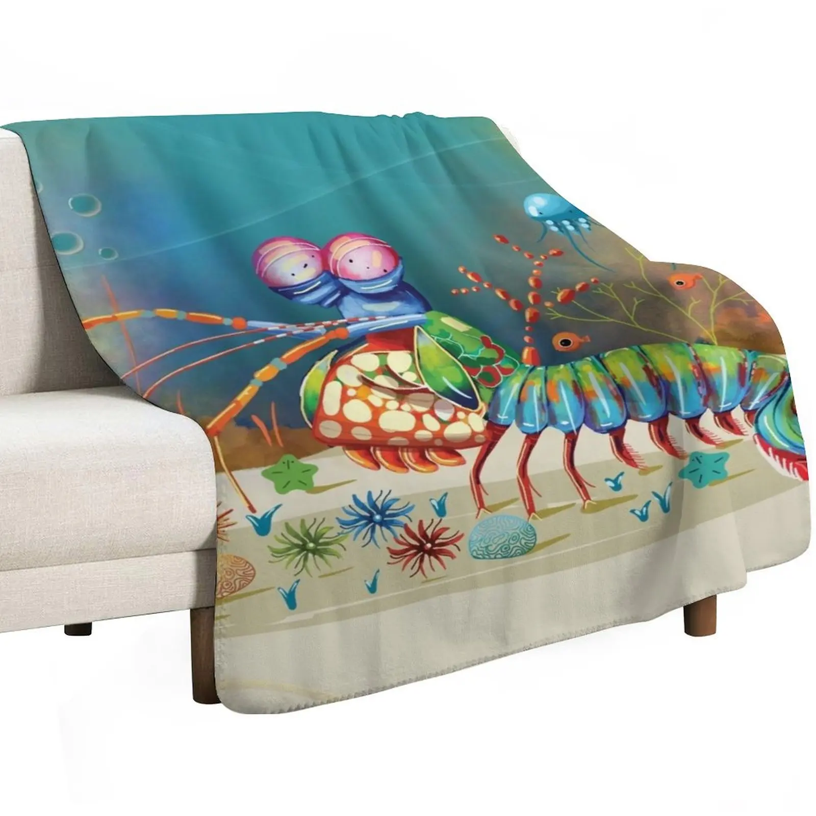Peacock Mantis Shrimp Throw Blanket decorative anime Bed covers Soft Plaid Sofa manga Blankets