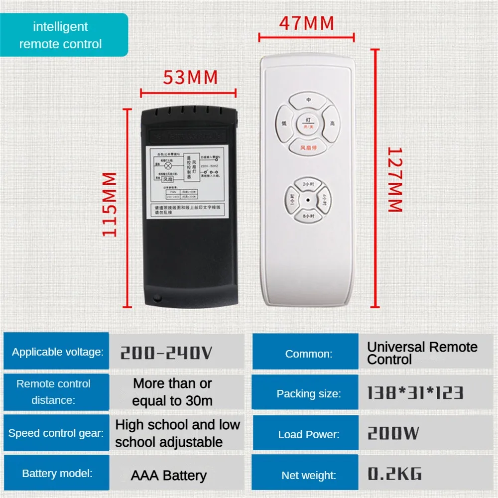 1~5SETS Fan Lamp Remote Control A Variety Of Functions Wide Compatibility Wireless Enhanced Comfort Ceiling Fan Light