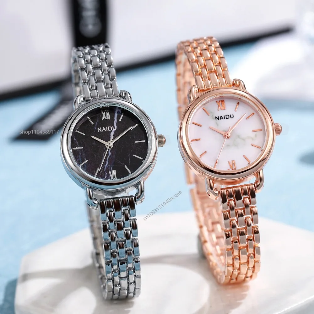 Модные женские часы из розового золота, роскошные женские часы из нержавеющей стали с маленьким циферблатом, элегантный женский кварцевый браслет, наручные часы Reloj