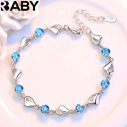Urbaby Sterling Silber Armband Schmuck hochwertige Retro Herz Hochzeit geformt Zirkonia Länge 17cm 4cm