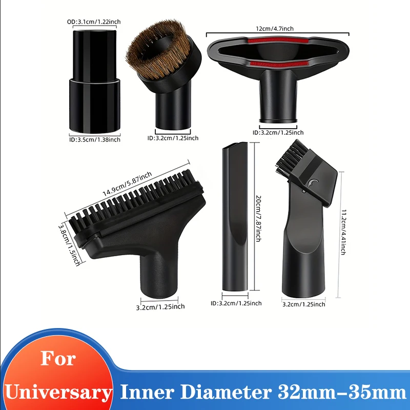 

Hot Universal Vacuum Cleaner Brush Nozzle 32 &35mm Brush Head Cleaning Tool Long Flexible Flat Slim Suction Nozzle Head For Bed