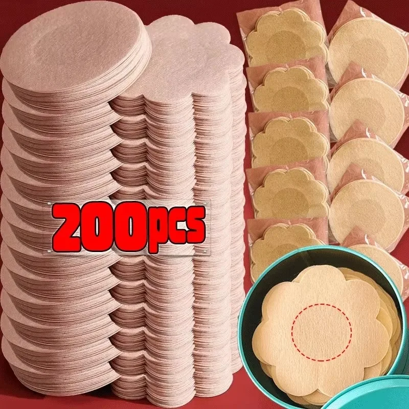 2-200pcs Women's Invisible Nipple Pasties Breast Lift Tape Overlays on Bra Stickers Chest One-off Nipple Covers Pads Accessories