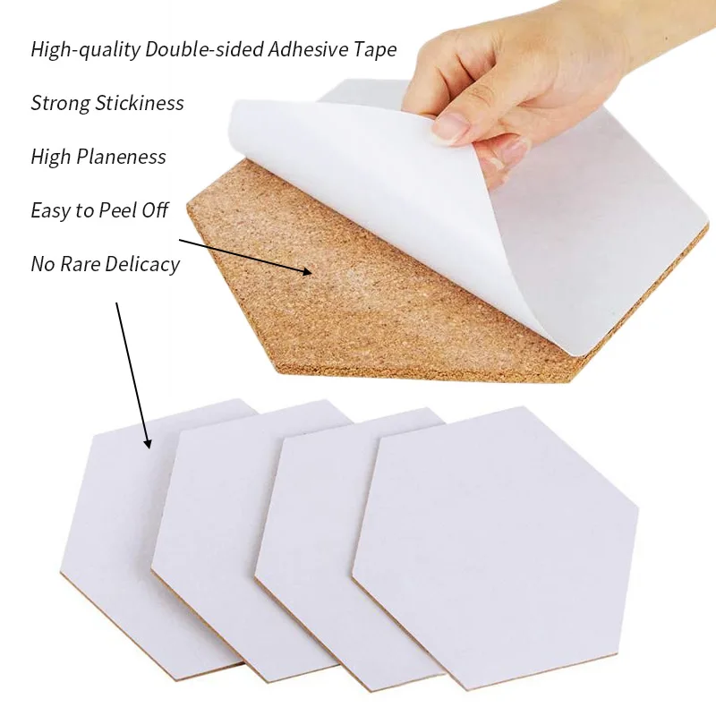 1/2/4/6 قطعة ورقة صغيرة قابلة للإزالة لوحة الفلين جدار لزجة ملاحظة المجلس لطاولة دبابيس الرسائل RMB01 #5